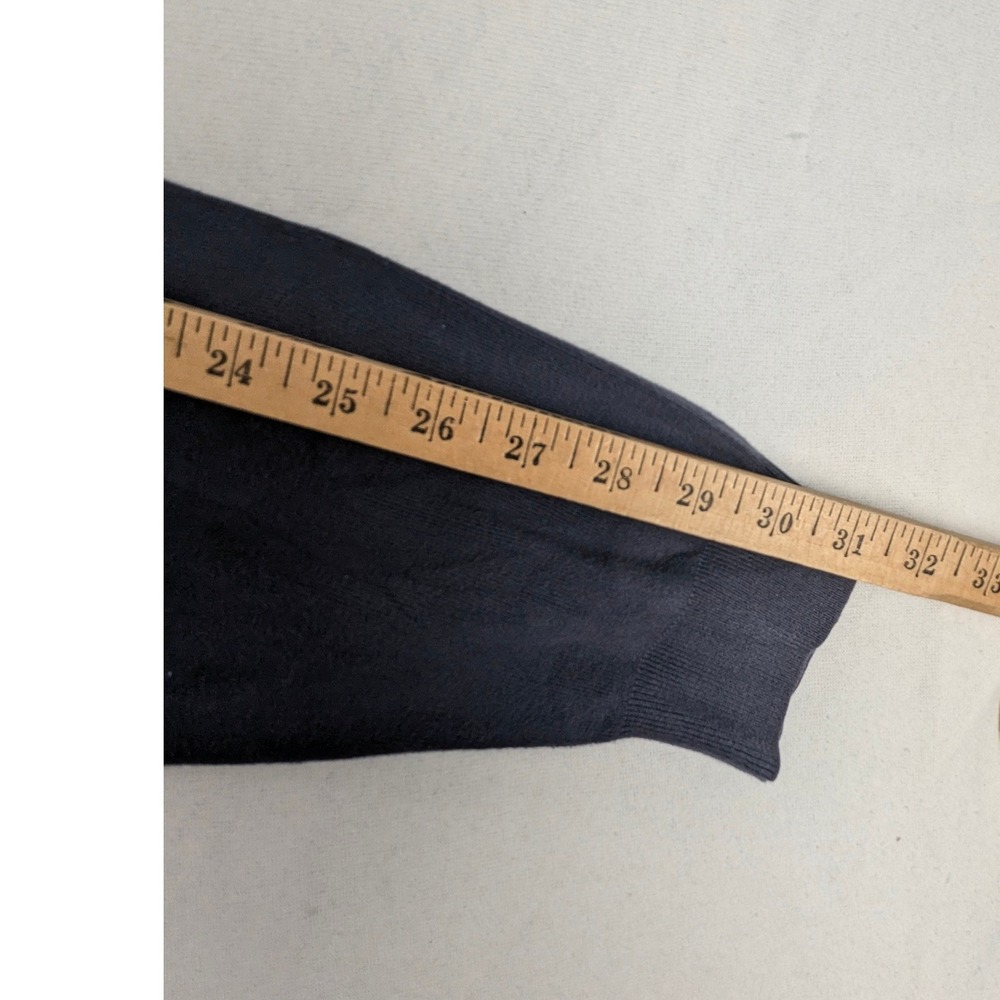Polo Ralph Lauren Mens XXL Navy Blue Pima Cotton V-Neck Sweater Green Pony Logo - Picture 10 of 11